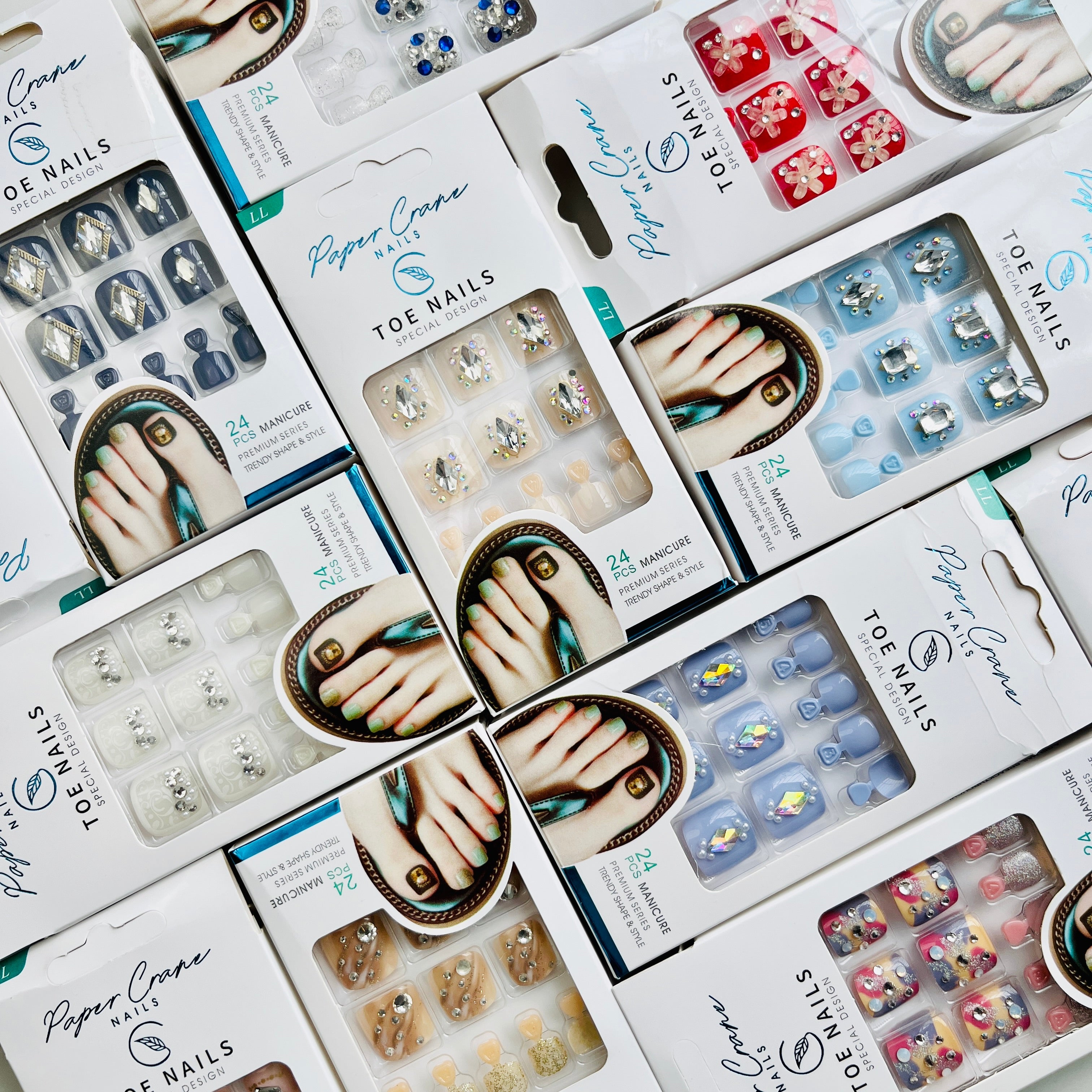 Crystal & Glitter Design Toe Nail Art Set