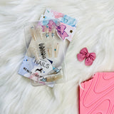 Rhinestone Accent Design Press On Nails Matte Coffin Shape