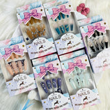 Rhinestone Accent Design Press On Nails Matte Coffin Shape