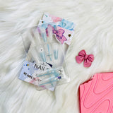 Rhinestone Accent Design Press On Nails Matte Coffin Shape