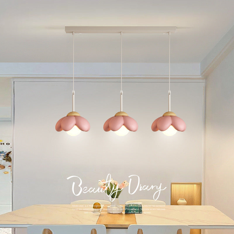 Modern Pink Petal LED Pendant Chandelier AC Indoor Ceiling Light for Kids' Rooms, Bedrooms, Bars & Restaurants