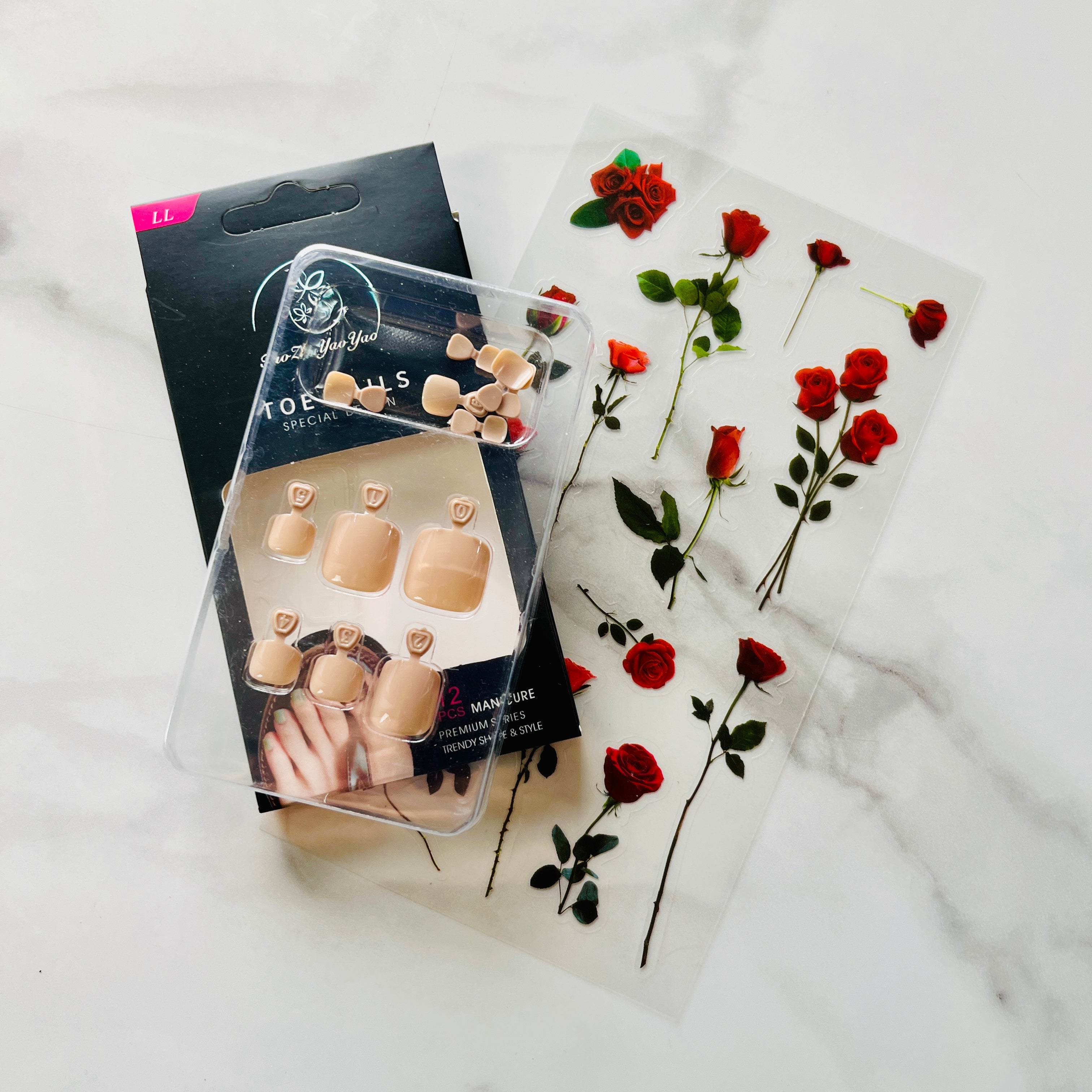 Solid Color Toenail Stickers Easy Self Adhesive Nail Wraps