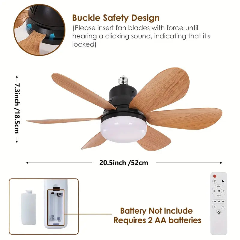 Modern LED Ceiling Fan with Light Integrated DC Motor, Frequency Conversion Smart Silent Fan for Bedroom, Living Room & Dining Room