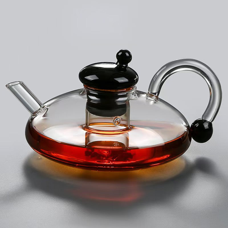 Scandinavian Borosilicate Glass Teapot Set Heat Resistant Teapot & Tea Cup Set Minimalist Luxury Tea Set for Home & Office