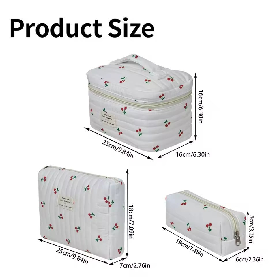 Cherry Design Travel Cosmetic Bag Large Capacity Portable Wash Bag
