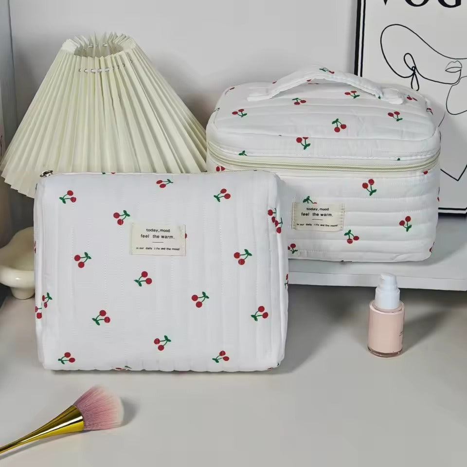 Cherry Design Travel Cosmetic Bag Large Capacity Portable Wash Bag