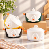 Kawaii Cute Chick Ceramic Bowl with Lid