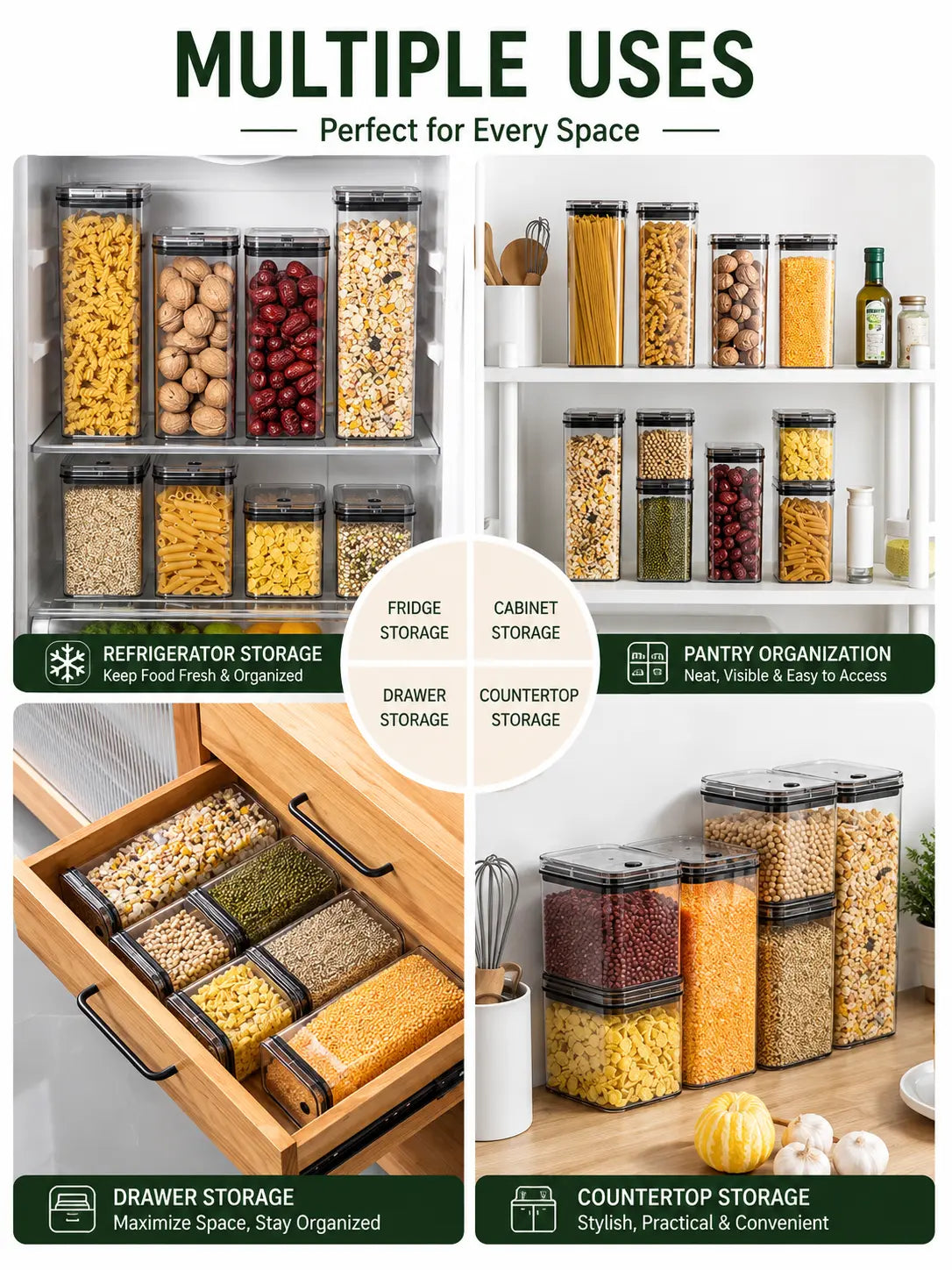 Vacuum Airtight Food Storage Container Multiple Sizes