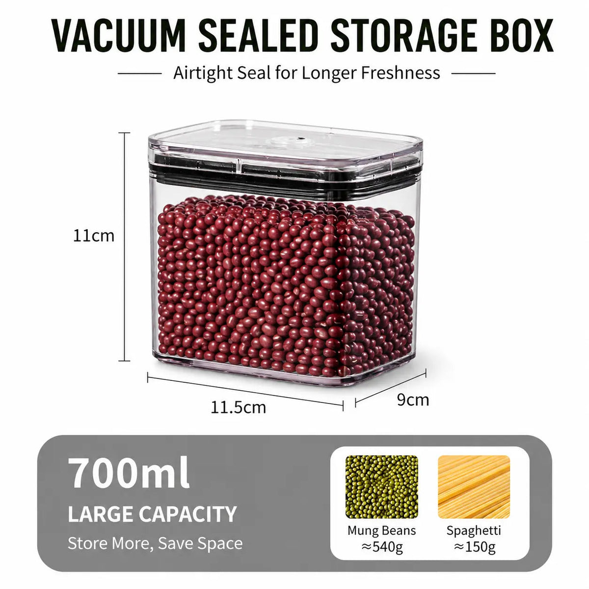 Vacuum Airtight Food Storage Container Multiple Sizes