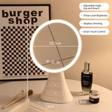 LED Touch Makeup Mirror with Storage Drawers Adjustable Vanity Mirror with LED Light