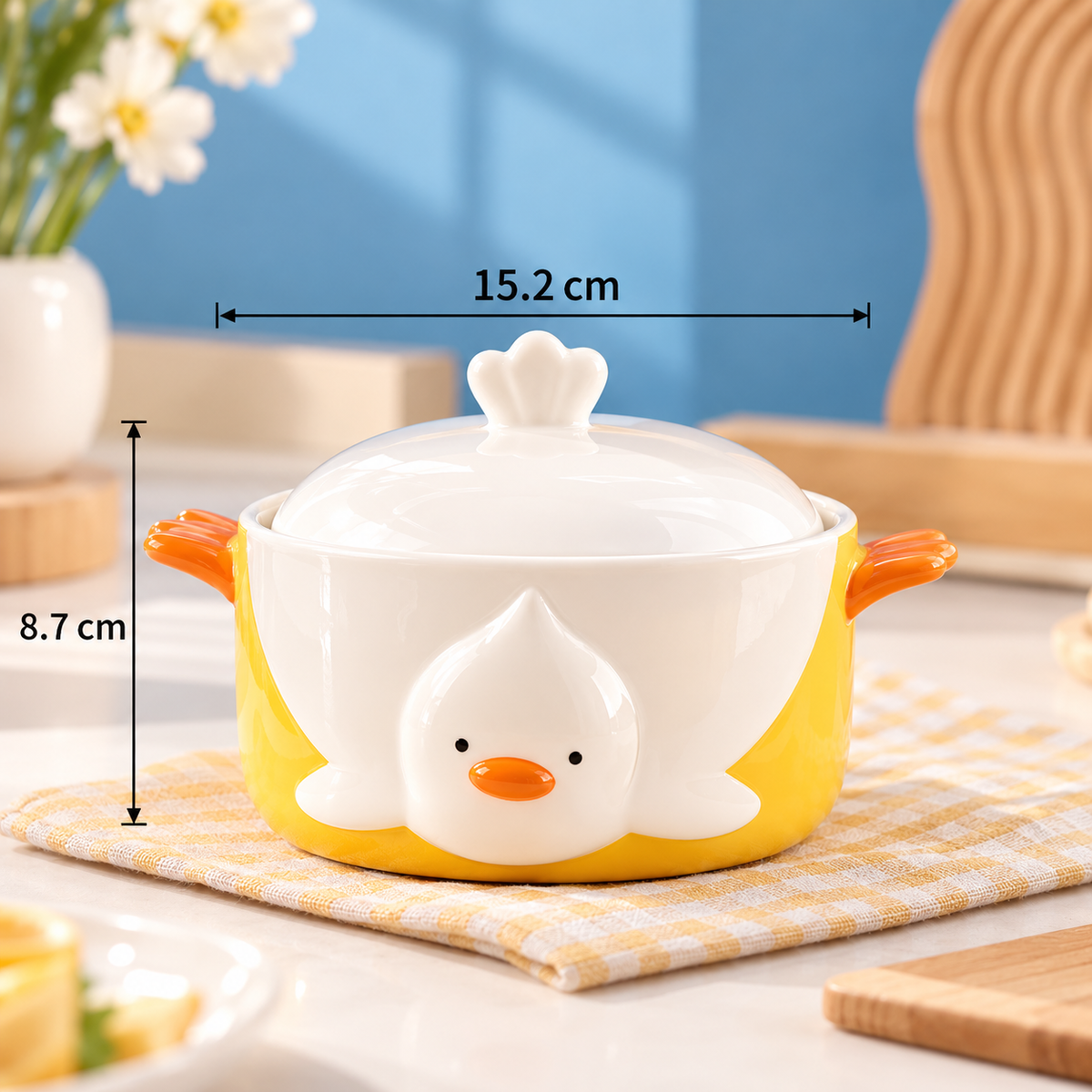 Kawaii Cute Chick Ceramic Bowl with Lid