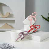 Cute 3D Bow Handle Ribbon Charm Ceramic Mug