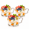 Pack Of 3 Happy Every Day Orange Printed Glass Mugs with Handle