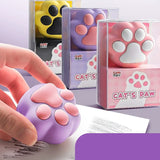 Cute Cat Paw Eraser Soft Squishy Cartoon Paw Eraser for Kids, Students & Desk Decor