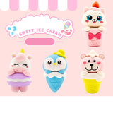 Cute Animal Ice Cream Eraser Cartoon Ice Cream Shaped Rubber Eraser for Kids & Students