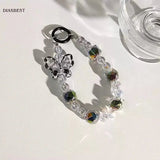 Crystal Butterfly Beaded Phone Wrist Strap
