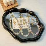 Elegant Crystal Butterfly Beaded Phone Wrist Strap