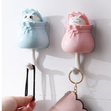 Lucky Cat Strong Sticky Hook Key Holder Wall coat Rack Sundries Organizer Accessories keychain Umbrella Storage Rack Home Decor