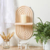 Oval Wall Frame Bohemian Style Wooden Potted Plant Flower Pot Holder Candle Essential Oil Aromatherapy Display Stand