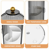 360° Rotating Dustproof Makeup Brush Organizer with Transparent Lid