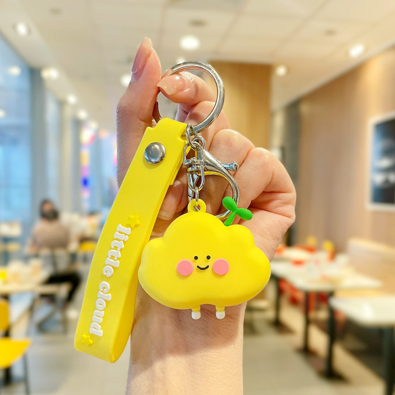Cute Smile Cloud Keychain