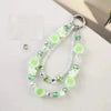 Double-Layer Crystal Bead Phone Charm Wristlet Aesthetic Beaded Lanyard Strap with Flower Accents SparkelsSparkels