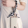 Silk Scarf & Gold Chain Phone Lanyard Wristlet Elegant Bow Ribbon Keyring & Bag Charm (Random Design)