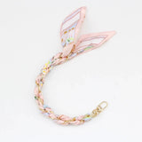 Silk Scarf & Gold Chain Phone Lanyard Wristlet Elegant Bow Ribbon Keyring & Bag Charm (Random Design) SparkelsSparkels
