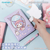 Sanrio B6 PU Leather Notebook Cute Character Journal with Lock Strap & Color Pages