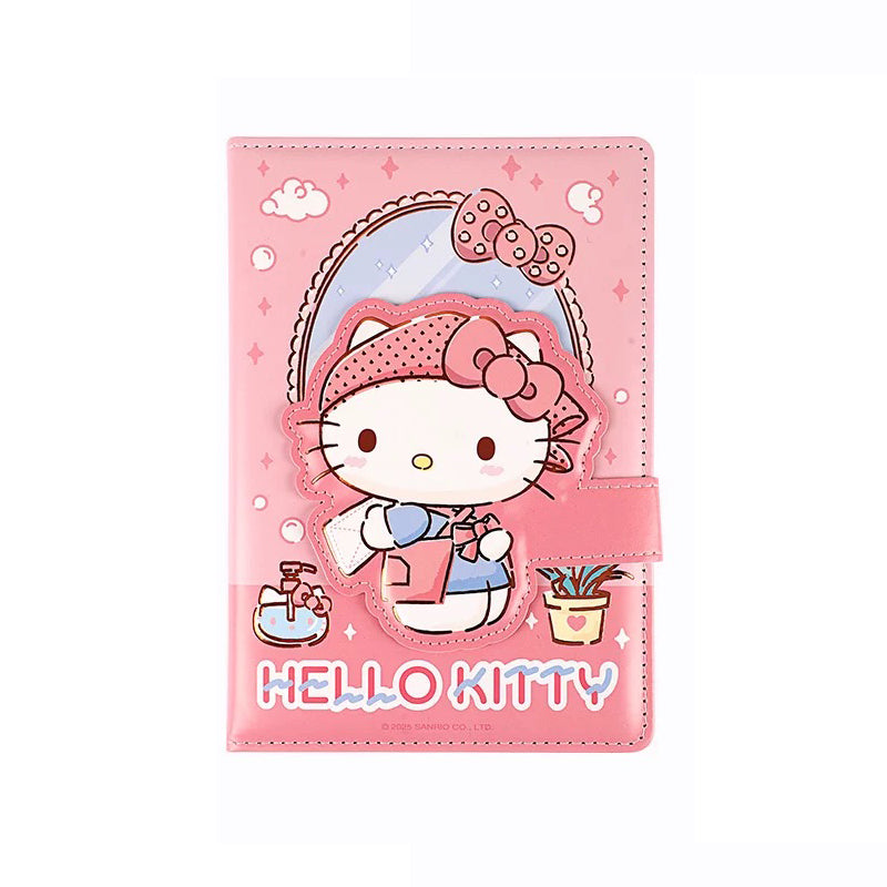Sanrio B6 PU Leather Notebook Cute Character Journal with Lock Strap & Color Pages
