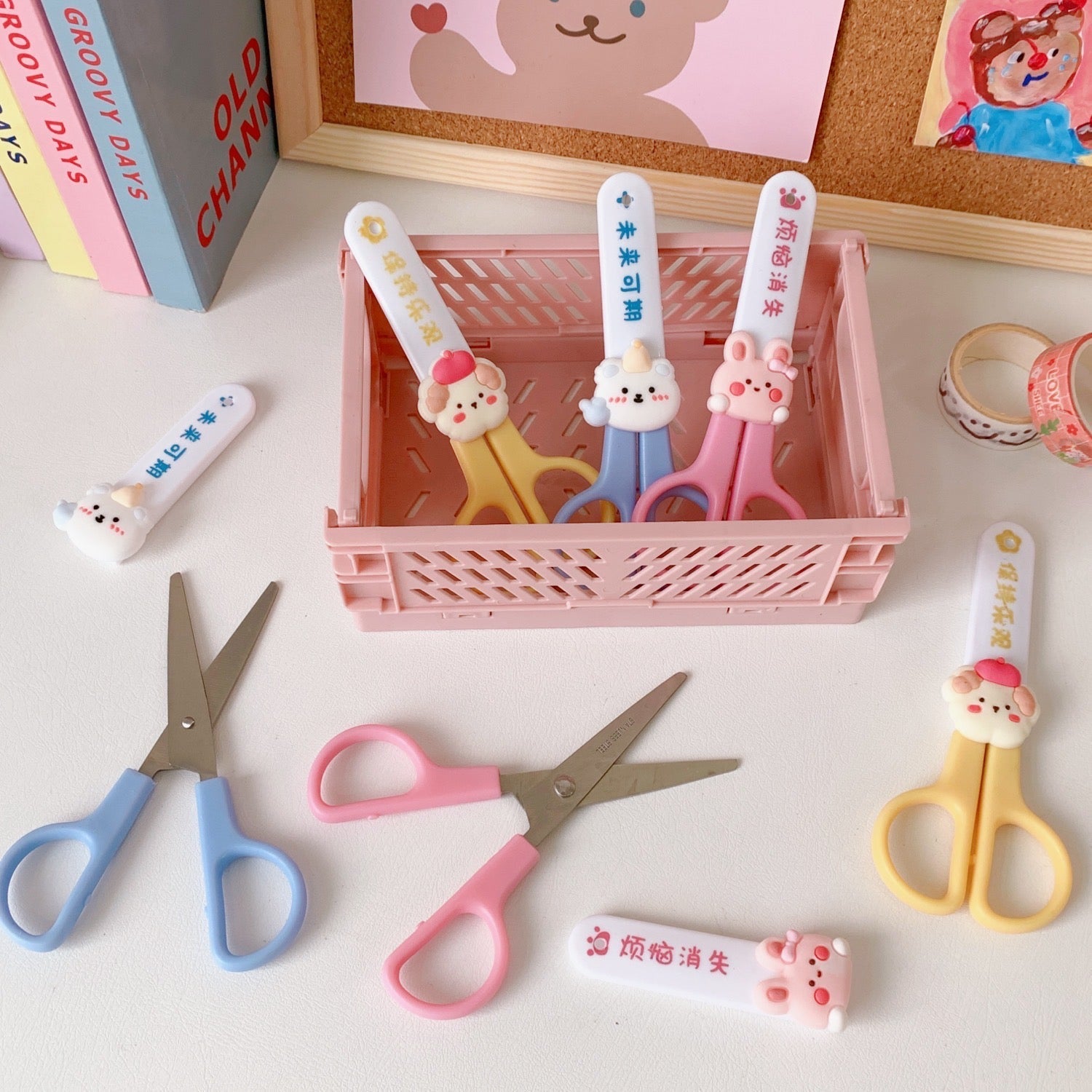 Kawaii Cute Cartoon Mini Scissors With Cover