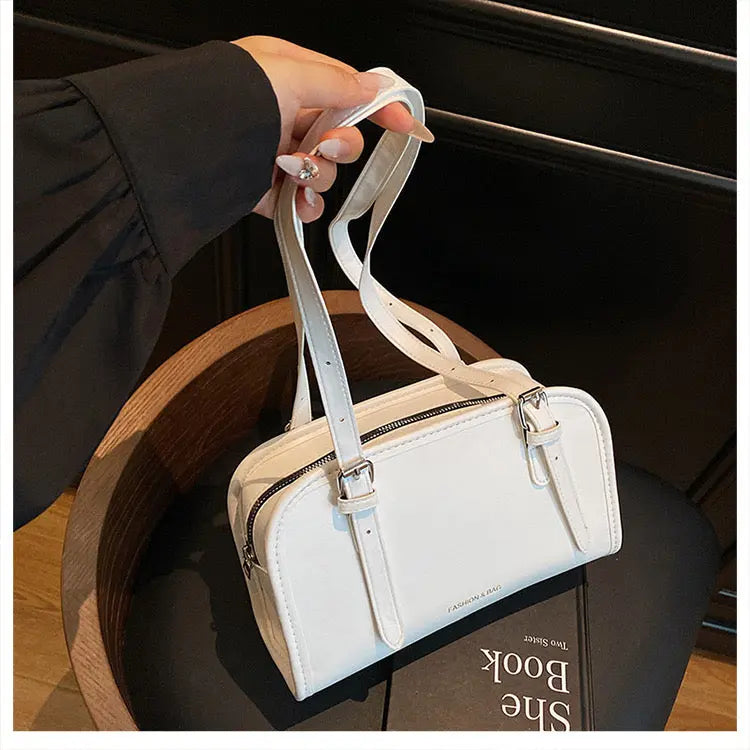 Minimalist Rectangular Shoulder Bag for Women Elegant PU Leather Crossbody Handbag SparkelsSparkels