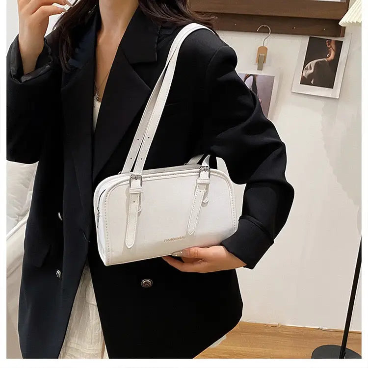 Minimalist Rectangular Shoulder Bag for Women Elegant PU Leather Crossbody Handbag SparkelsSparkels