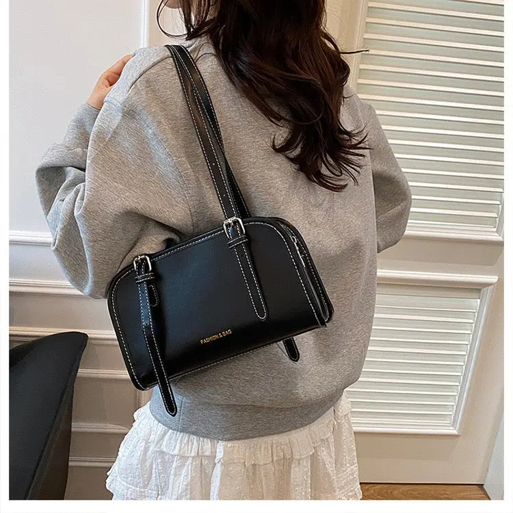 Minimalist Rectangular Shoulder Bag for Women Elegant PU Leather Crossbody Handbag SparkelsSparkels