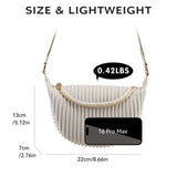 Women’s Pleated Crescent Crossbody Shoulder Bag Lightweight Fashion Sling Bag with Adjustable Strap SparkelsSparkels