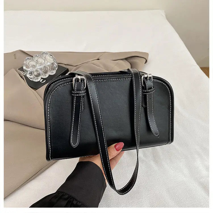 Minimalist Rectangular Shoulder Bag for Women Elegant PU Leather Crossbody Handbag SparkelsSparkels