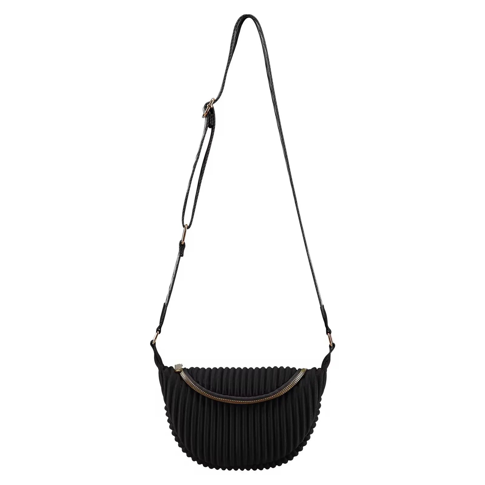 Women’s Pleated Crescent Crossbody Shoulder Bag Lightweight Fashion Sling Bag with Adjustable Strap SparkelsSparkels