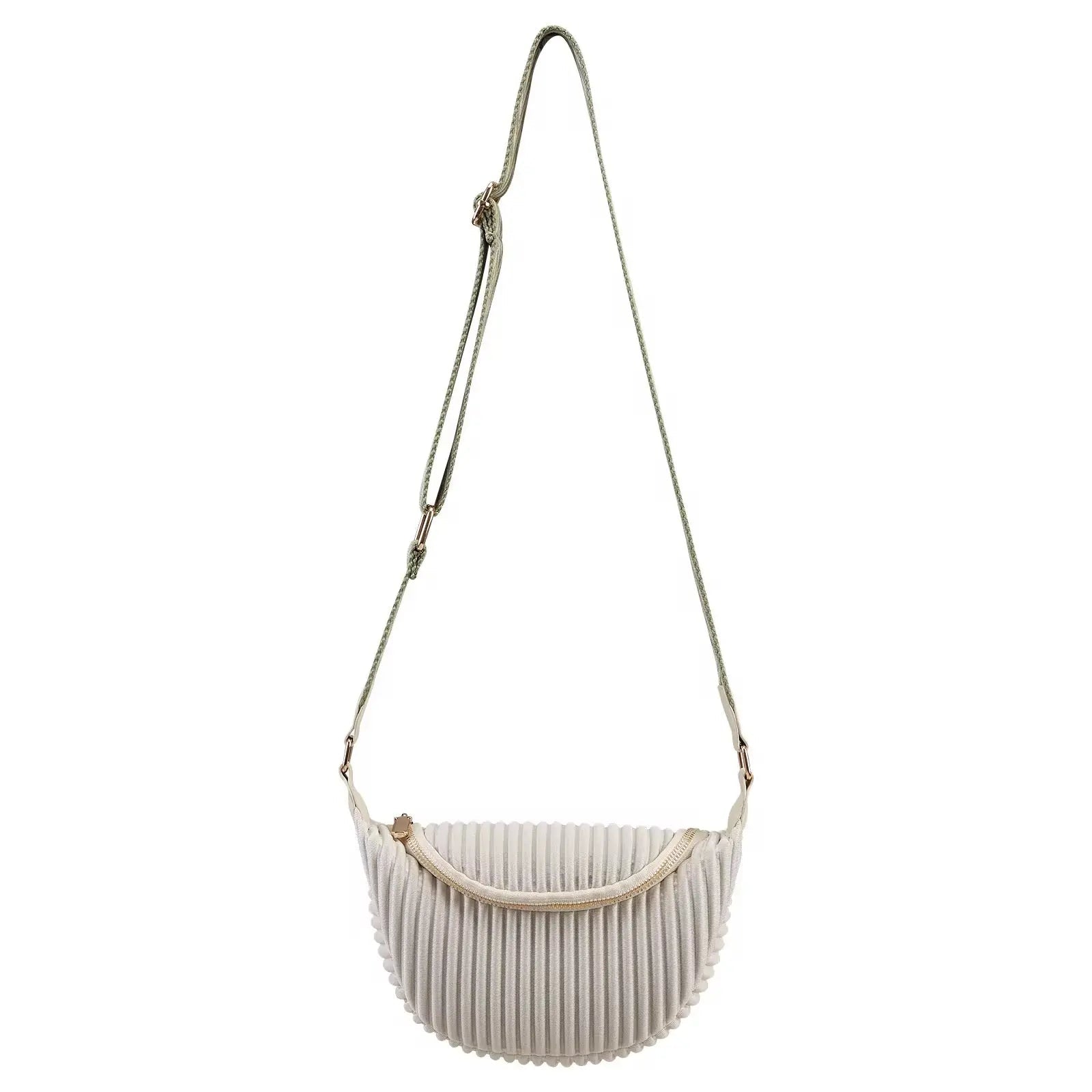 Women’s Pleated Crescent Crossbody Shoulder Bag Lightweight Fashion Sling Bag with Adjustable Strap SparkelsSparkels