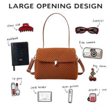 Women’s Elegant Pleated Shoulder & Crossbody Handbag Lightweight Fashion Tote Purse SparkelsSparkels