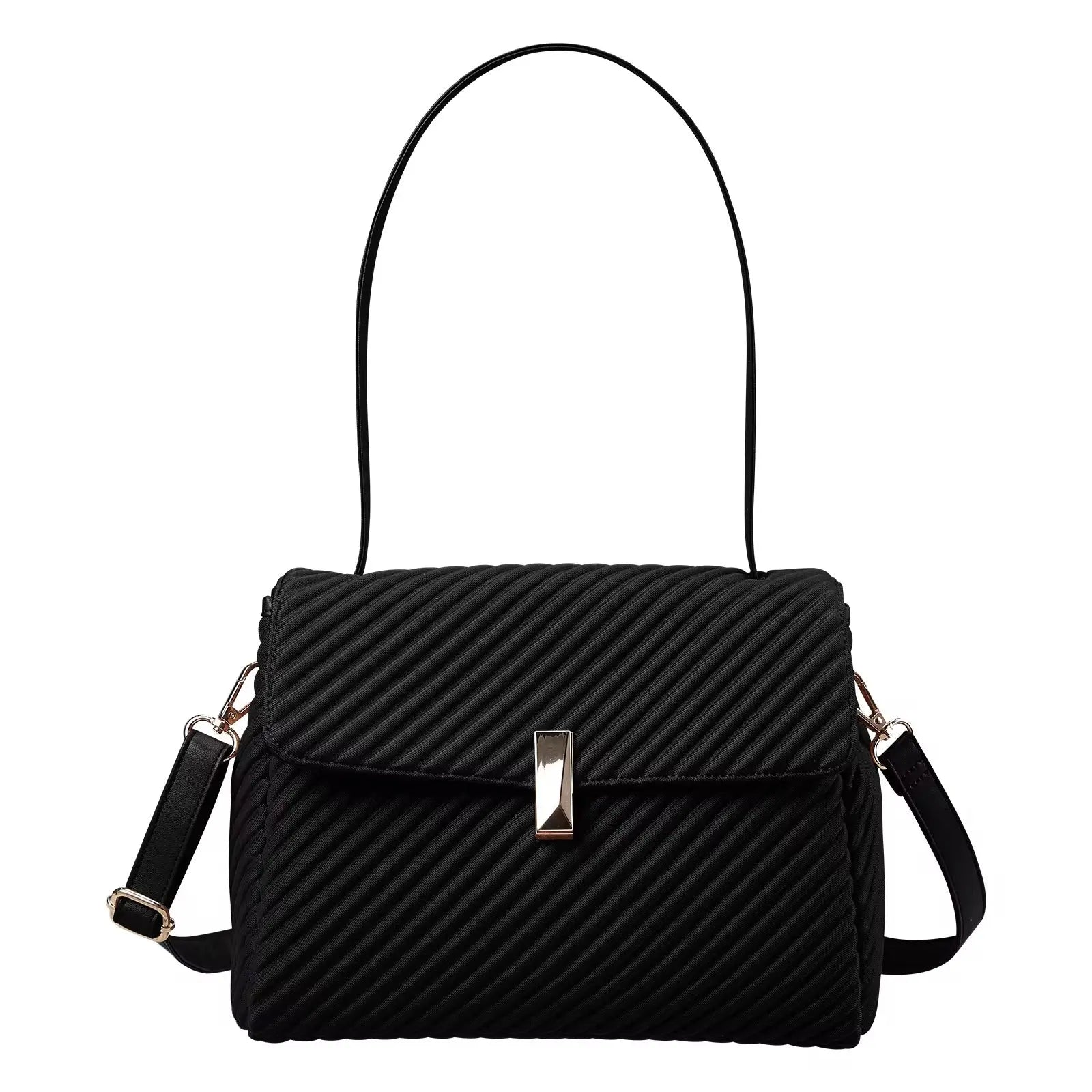 Women’s Elegant Pleated Shoulder & Crossbody Handbag Lightweight Fashion Tote Purse SparkelsSparkels