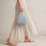 Elegant Pleated Mini Tote Handbag Lightweight Fashion Shoulder & Hand Carry Bag for Women SparkelsSparkels