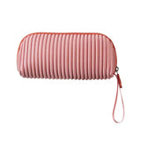 Pleated Wristlet Clutch Lightweight Women’s Makeup Bag Travel Cosmetic Pouch with Zipper Portable Handbag Organize SparkelsSparkels