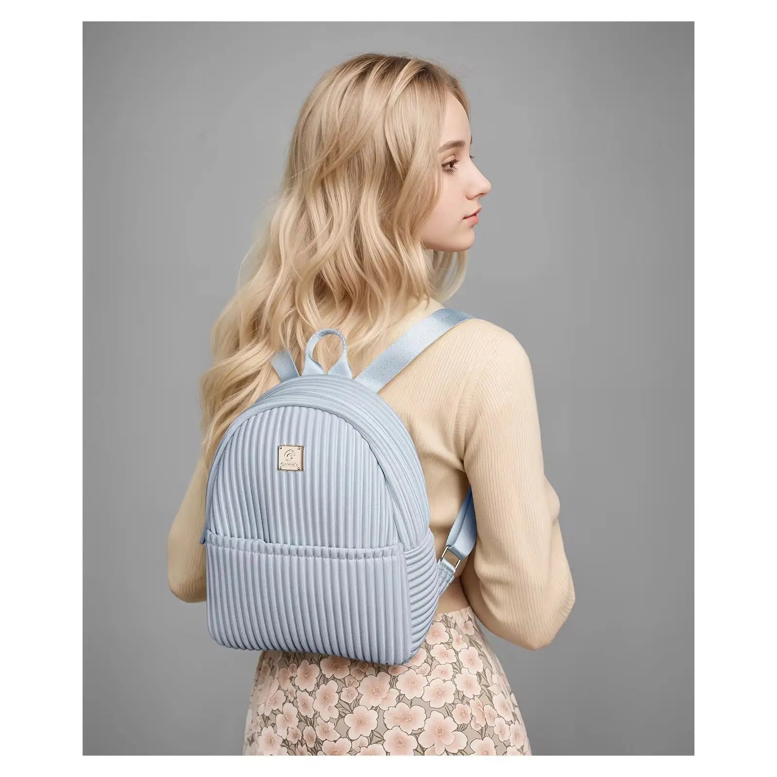 Premium Pleated Velvet Mini Backpack Lightweight Fashion Travel & Casual Daypack for Women SparkelsSparkels