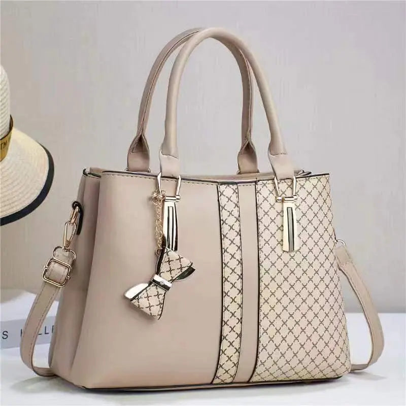 Luxury Bow Charm Ladies Handbag Premium PU Leather Shoulder & Tote Bag for Women SparkelsSparkels