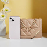 Luxury Quilted Chain Crossbody Shoulder Bag for Women Elegant PU Leather Handbag & Evening Purse SparkelsSparkels