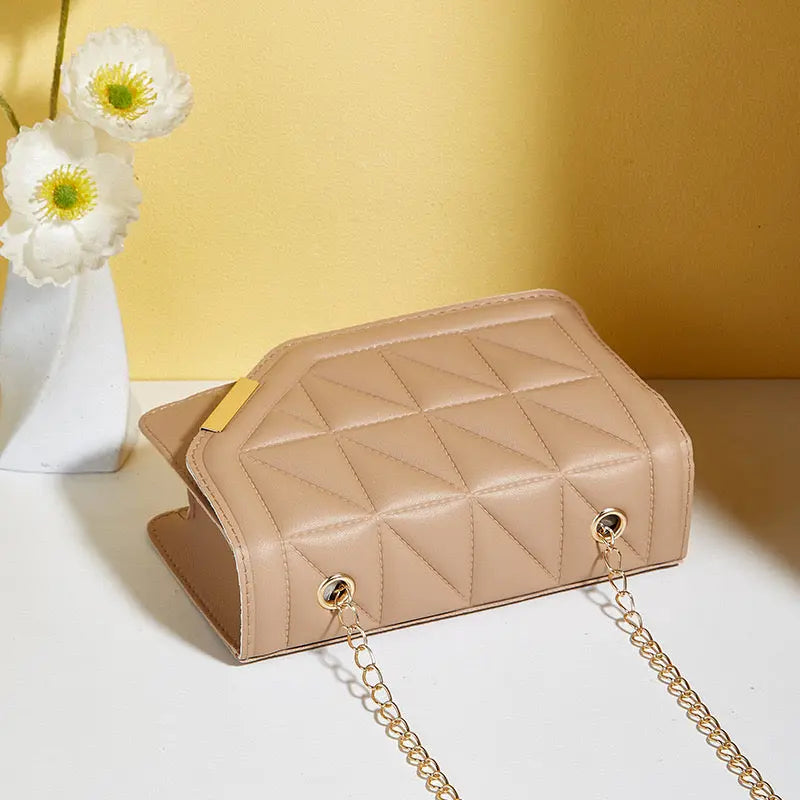 Luxury Quilted Chain Crossbody Shoulder Bag for Women Elegant PU Leather Handbag & Evening Purse SparkelsSparkels