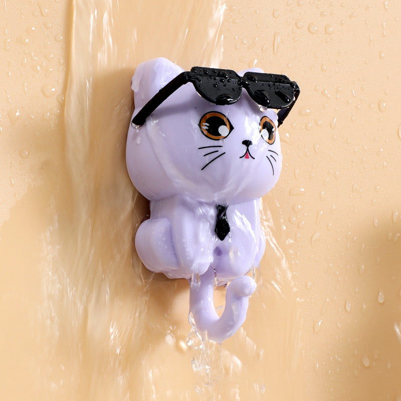 Self Adhesive Glasses Kitty Key Hanging Hook