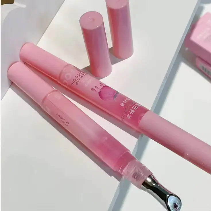 Peach Lip Essence Oil Hydrating Lip Glow & Plumping Nourishing Gloss Moisturizing Lip Care Treatment SparkelsSparkels