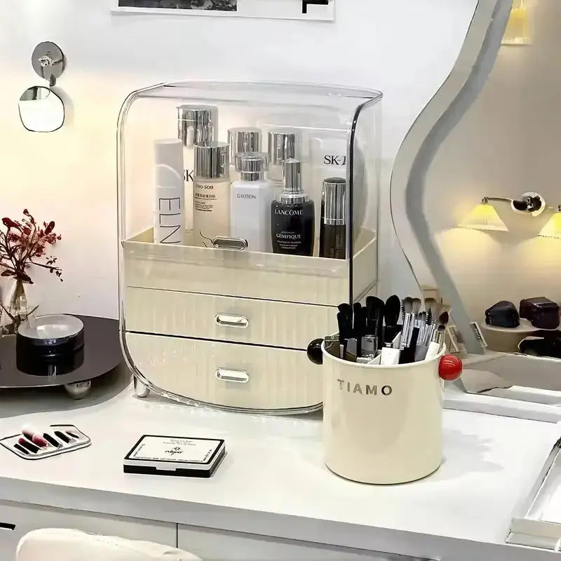 Luxury Dustproof Makeup & Skincare Organizer with 2 Drawers SparkelsSparkels