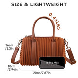 Women’s Pleated Mini Handbag Lightweight Crossbody Shoulder Bag with Top Handle Casual Chic Daily Purse SparkelsSparkels